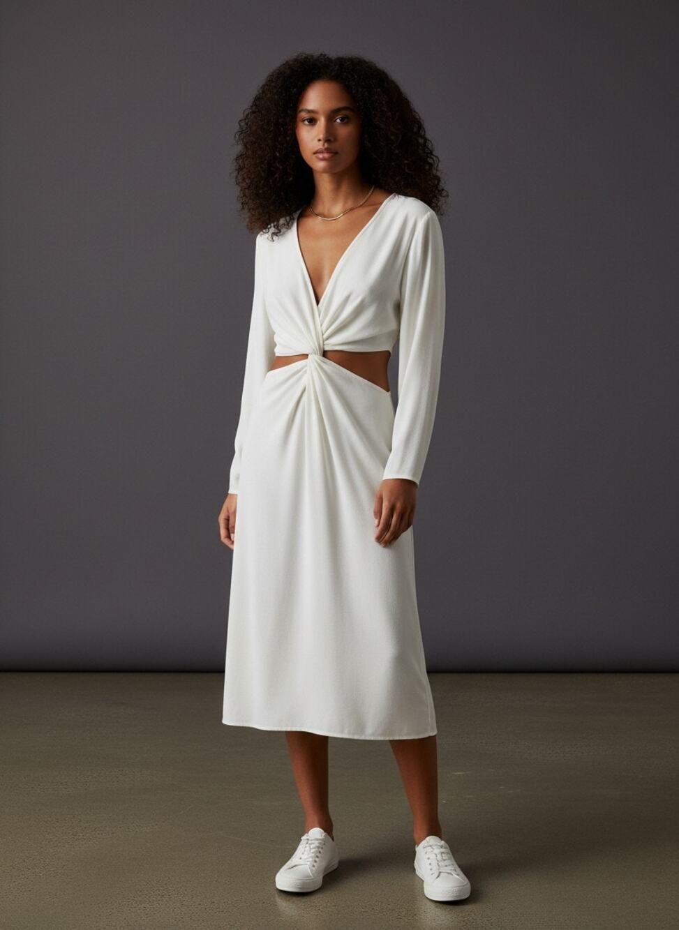 H&M Ivory Cut-Out Mini Dress XL Holiday Bridal